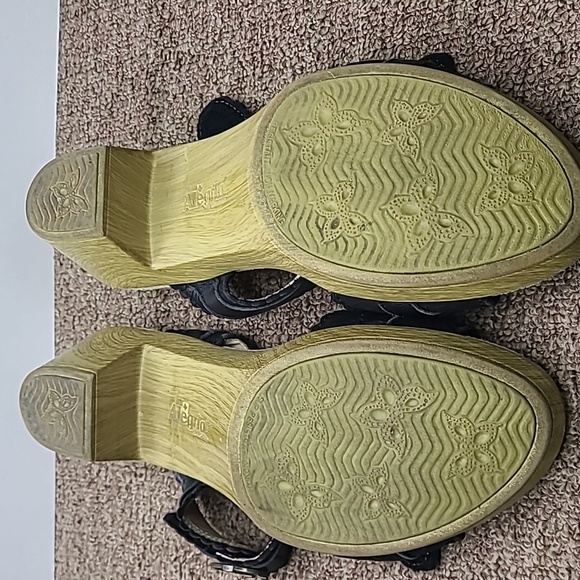 Alegria Bob Black Leather Strappy Healed Sandals sz 41 - Picture 8 of 12